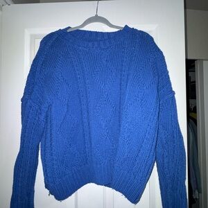 Princess Polly Chunky Cable Knit Sweater in Bright Blue
